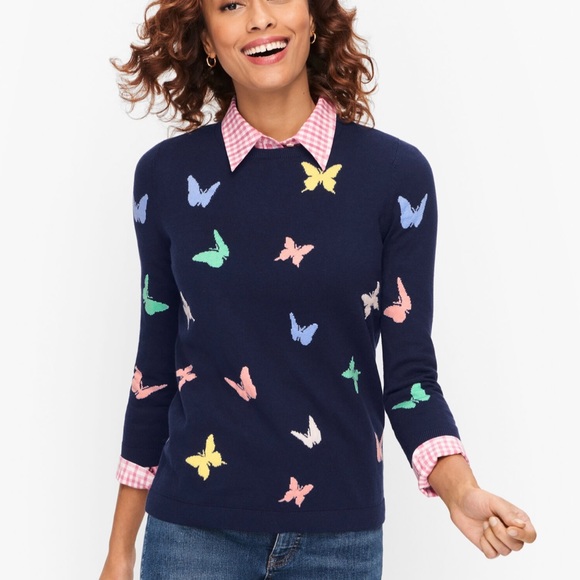 Talbots Sweaters - Talbots Jacquard Butterfly Sweater
